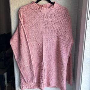 Vintage A Knitch Above Pink Knit Oversized Valentine Cottagecore Cozy Sweater M